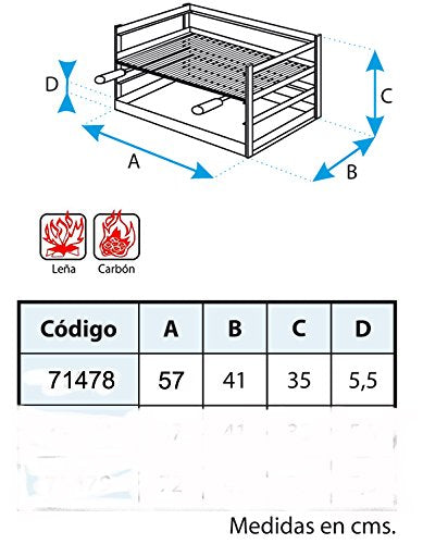 Imex El Zorro Cajón Barbacoa con Parrilla, Negro, 57x41x35 cm, 71478.0