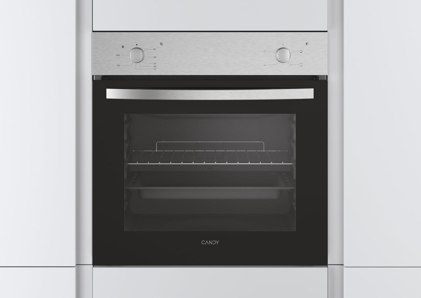 Candy Smart FCS 100 X/E Horno 70L, 4 Funciones, Doble Cristal, Clase A, Inox