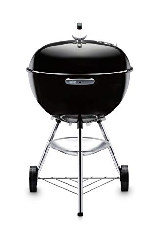 Weber Bar-B-Kettle Barbacoa Carbón Ø57cm, Tapa/Cuba Porcelana, Ruedas, Rejilla Cromada - Negro