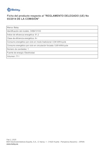 Balay Horno Multifunción 60cm, Aqualisis, Control Confort, Cristal Negro, Modelo 3HB4131X3