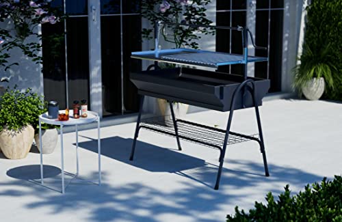 Imex El Zorro 71764 - Barbacoa con Parrilla-Plancha y Elevador, Negro, 80x50x115 cm
