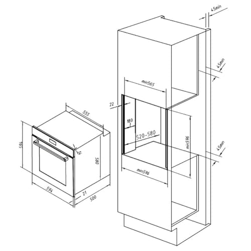 Cecotec Hexa M226000 Horno Integrable 72L, 7 Funciones, Grill, Vapor, EasyClean, Glass Grey