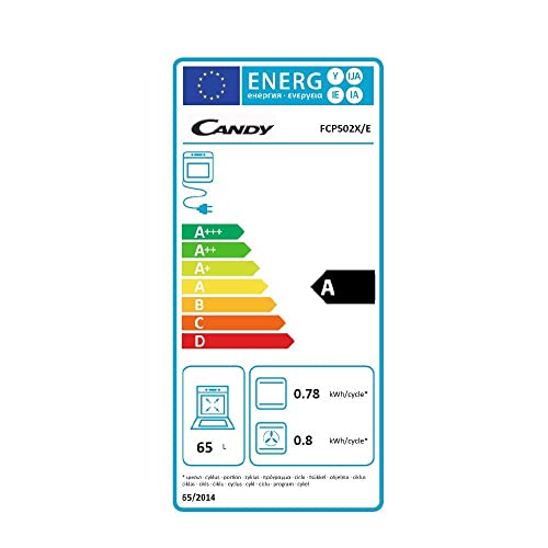 Candy FCP502X - Horno Multifunción 65L - Cristal, Acero Inodidable, Clase A