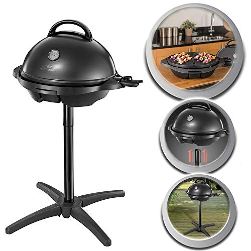 George Foreman Grill Eléctrico 2400W, 15 Raciones, Antiadherente, Tapa, 5 Temperaturas - Negro