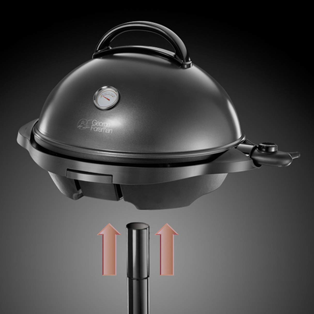 George Foreman Grill Eléctrico 2400W, 15 Raciones, Antiadherente, Tapa, 5 Temperaturas - Negro