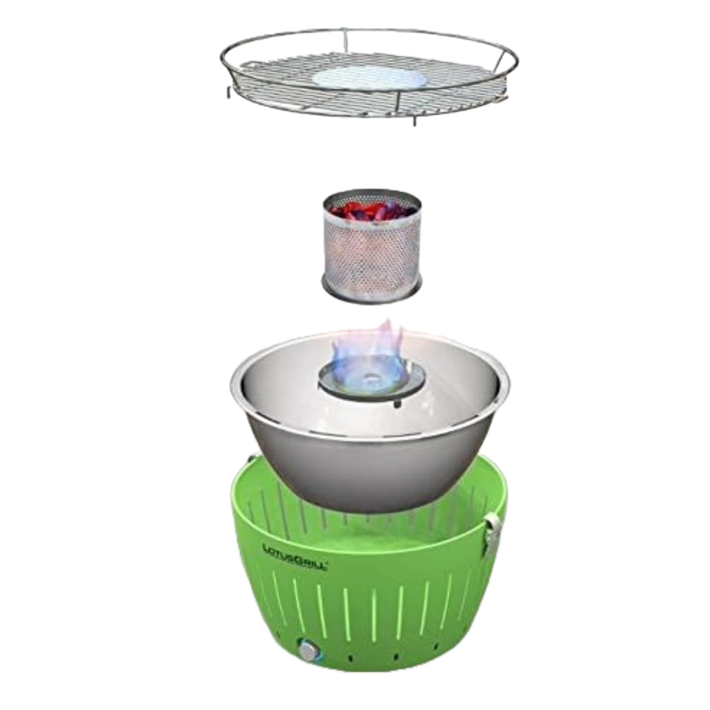 LotusGrill G-RO-34 - Barbacoa de carbón sin humo 35 x 26 x 23.4, color rojo