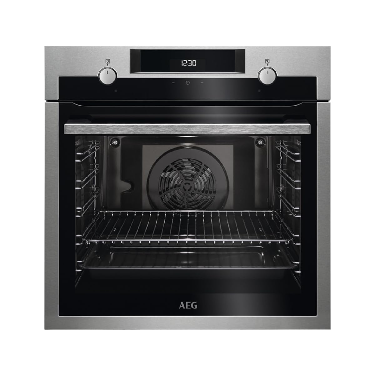 AEG BEE435111M Horno Multifunción 72L, AquaClean, 9 Funciones, Display LCD, Inox, Clase A+