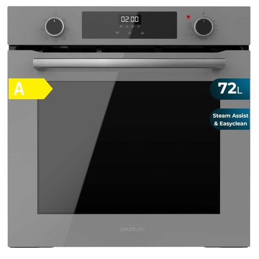 Cecotec Hexa M226000 Horno Integrable 72L, 7 Funciones, Grill, Vapor, EasyClean, Glass Grey