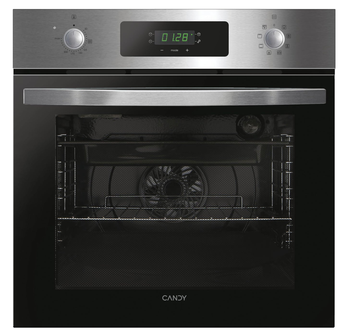 Candy FIDCP X625 L Horno Multifunción 70L, 8 Funciones, Aquactiva, Display Touch, Inox/Negro