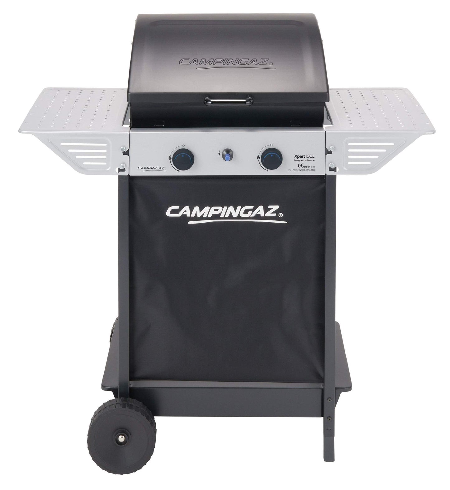 Campingaz Xpert 100L BBQ Gas 7.1kW, 2 Quemadores, Parrilla Rejilla, Mesas, Carro Acero