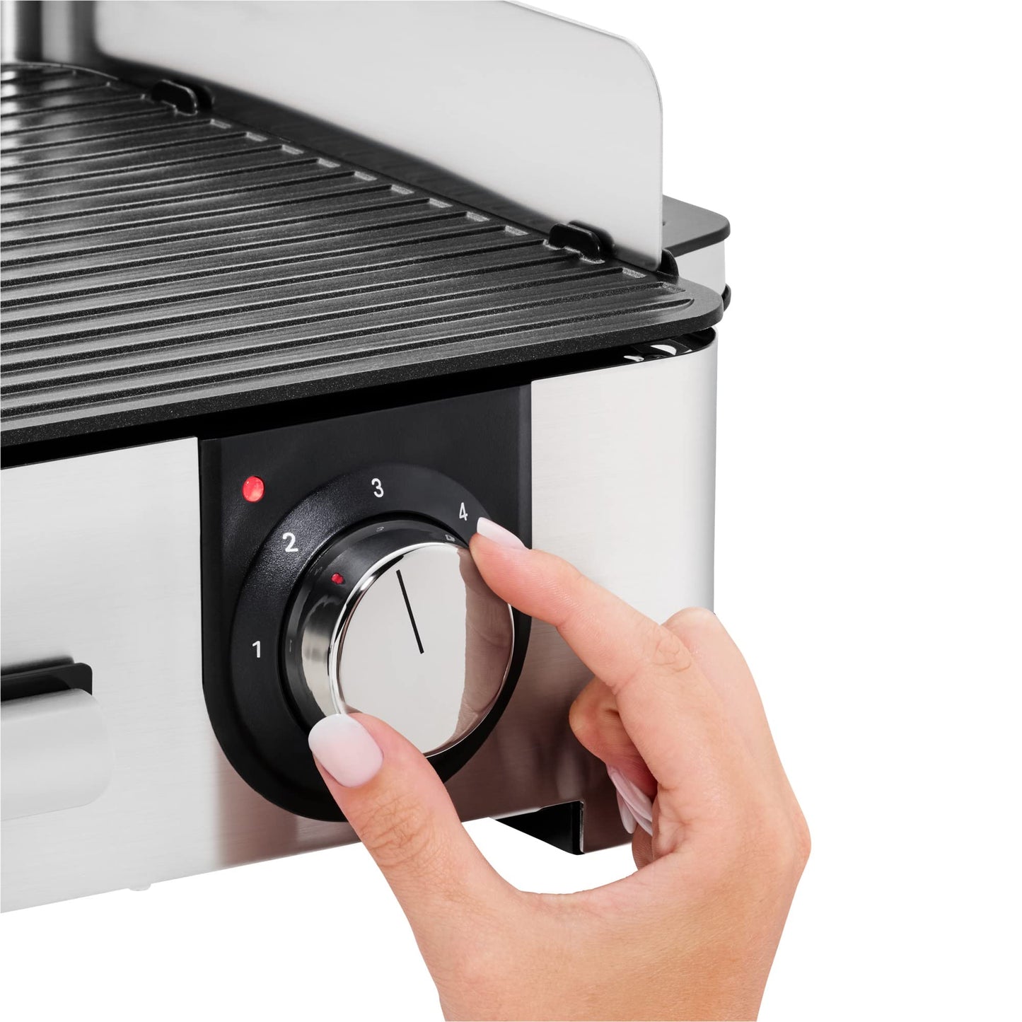 WMF Lono Mastergrill Eléctrico 2400W, 2 Placas Antiadherente, Acero Cromargan, Regulador Temperatura
