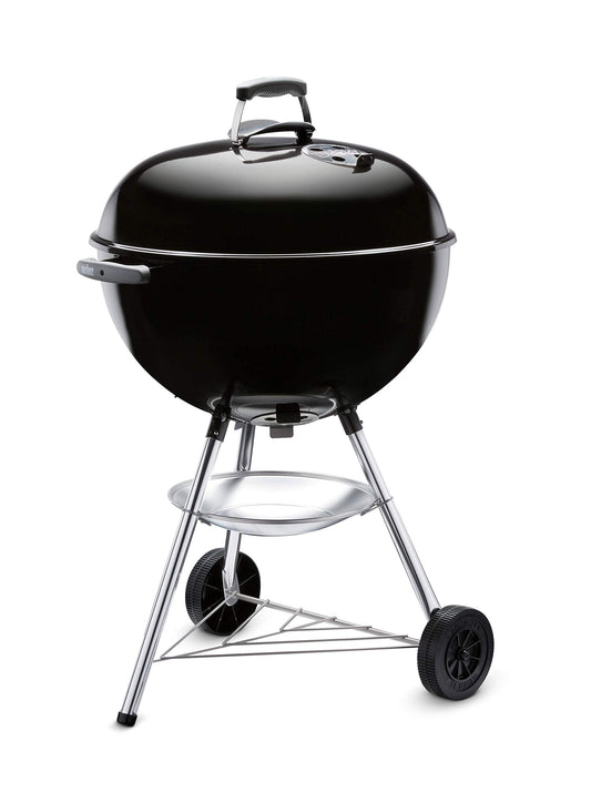 Weber Bar-B-Kettle Barbacoa Carbón Ø57cm, Tapa/Cuba Porcelana, Ruedas, Rejilla Cromada - Negro