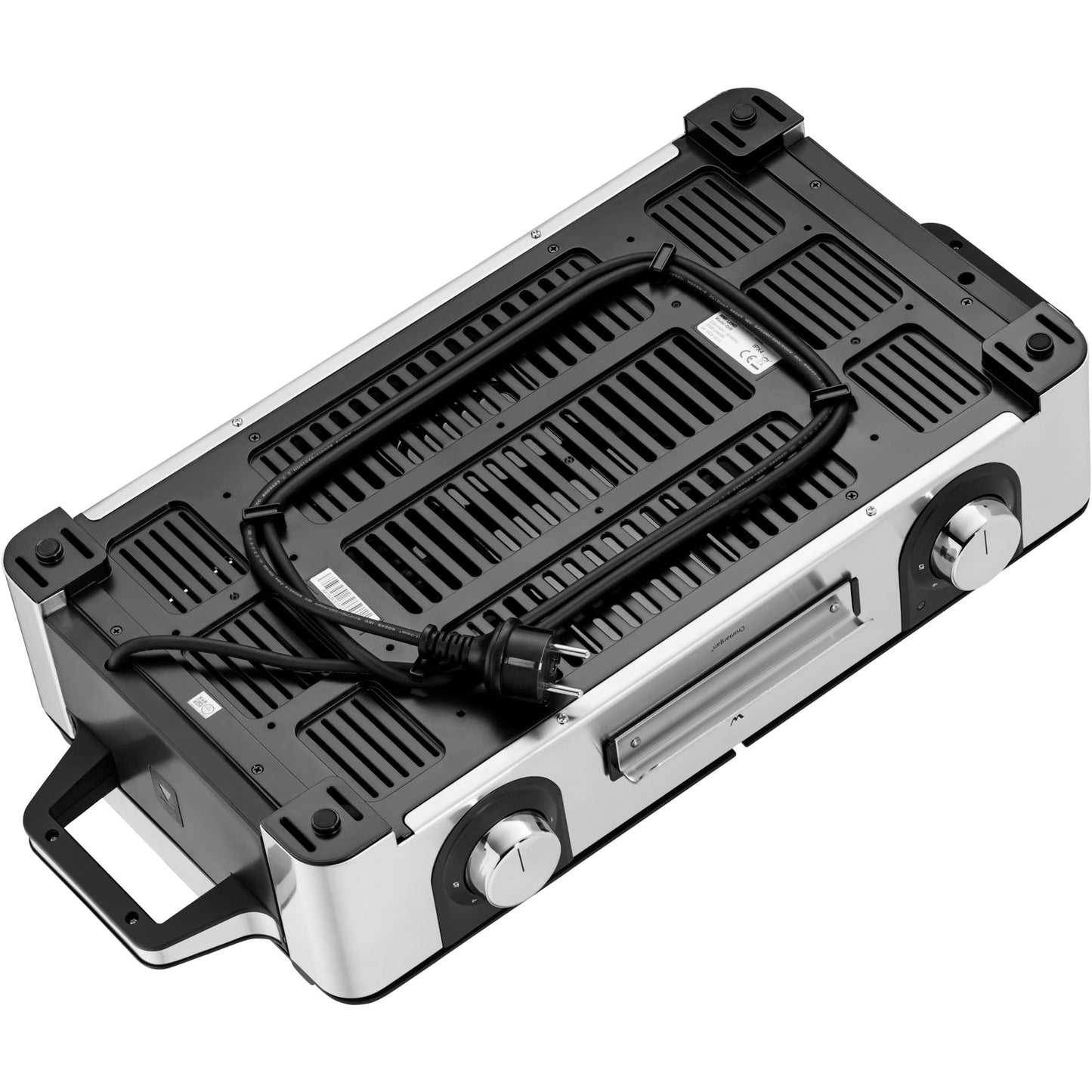 WMF Lono Mastergrill Eléctrico 2400W, 2 Placas Antiadherente, Acero Cromargan, Regulador Temperatura