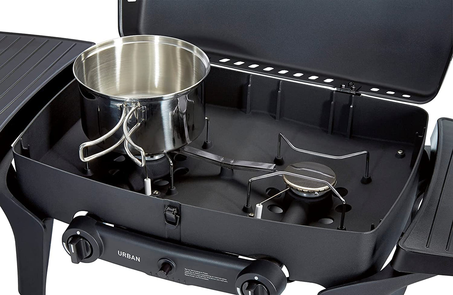 Enders Urban Barbacoa Gas Portátil 2 Quemadores, Tapa, Termómetro, Estantes Abatibles - Camping/Jardín