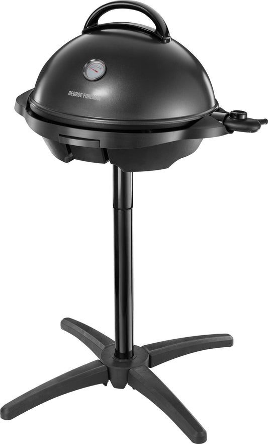 George Foreman Grill Eléctrico 2400W, 15 Raciones, Antiadherente, Tapa, 5 Temperaturas - Negro