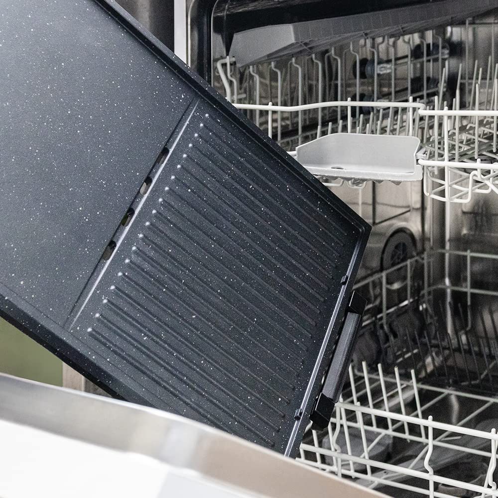 Cecotec PerfectRoast 3000 Barbacoa Eléctrica 3000W, Antiadherente Rockstone, Termostato, Bandeja Grasas