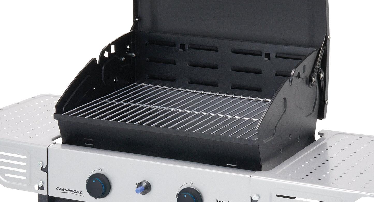 Campingaz Xpert 100L BBQ Gas 7.1kW, 2 Quemadores, Parrilla Rejilla, Mesas, Carro Acero